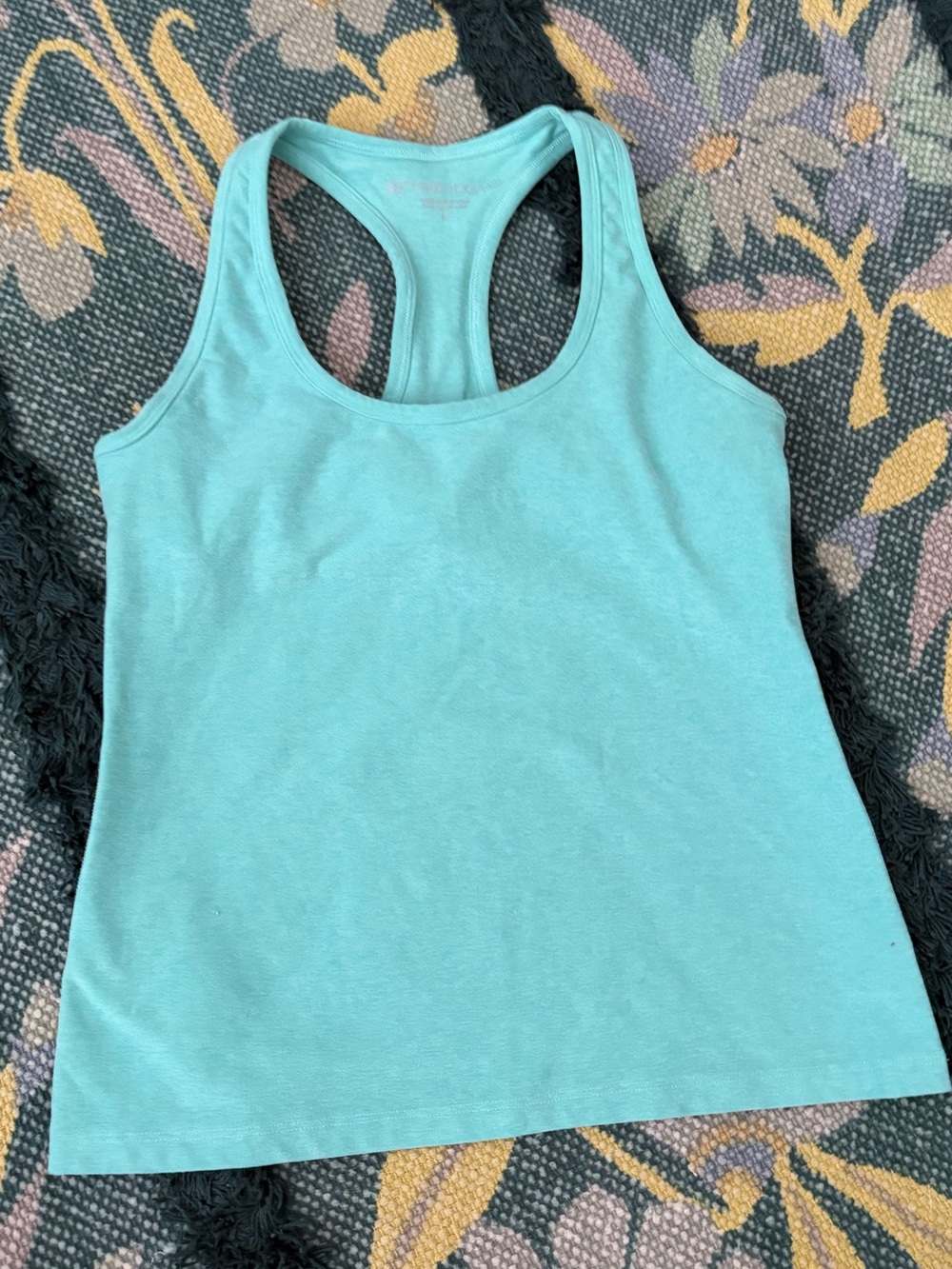 Beyond Yoga Spacedye Step Up Racerback Tank Green Blue Medium